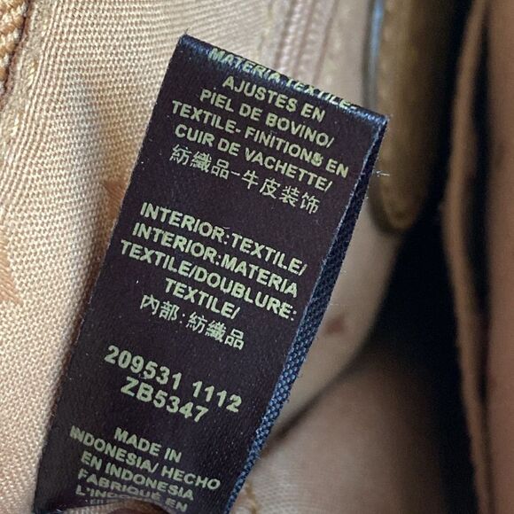 VTG Fossil Tan Leather Canvas Geometric Patterned Crossbody Bag Boho Retro NWOT - Picture 11 of 11